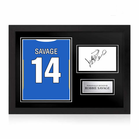 Robbie Savage Signed Framed Display with Shirt Back Photo