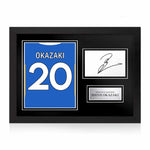 Shinji Okazaki Signed Framed Display with Shirt Back Photo