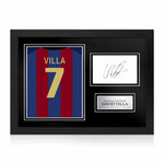 David Villa Signed Framed Display with Shirt Back Photo