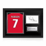 Bryan Robson Signed Framed Display with Shirt Back Photo