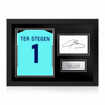 Marc-André ter Stegen Signed Framed Display with Shirt Back Photo