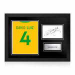 David Luiz Signed Framed Display with Shirt Back Photo