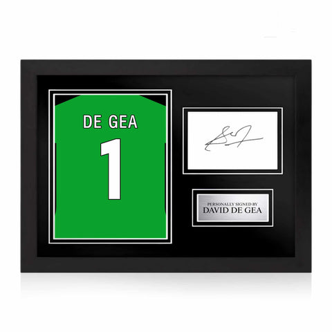 David De Gea Signed Framed Display with Shirt Back Photo