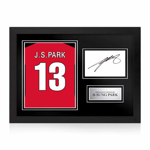 Ji-Sung Park Signed Framed Display with Shirt Back Photo