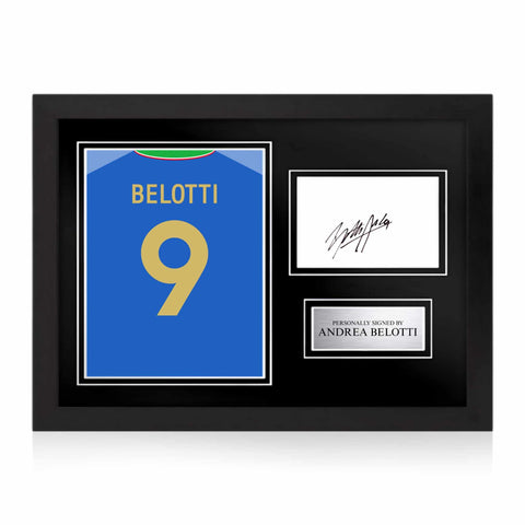 Andrea Belotti Signed Framed Display with Shirt Back Photo