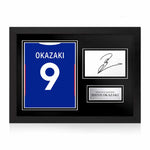 Shinji Okazaki Signed Framed Display with Shirt Back Photo