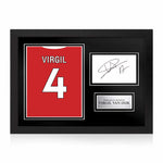 Virgil Van Dijk Signed Framed Display with Shirt Back Photo