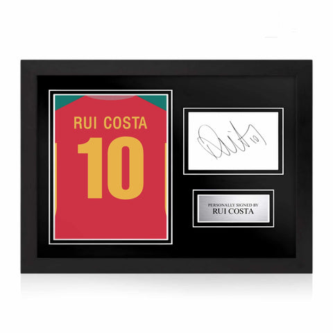 Rui Costa Signed Framed Display with Shirt Back Photo