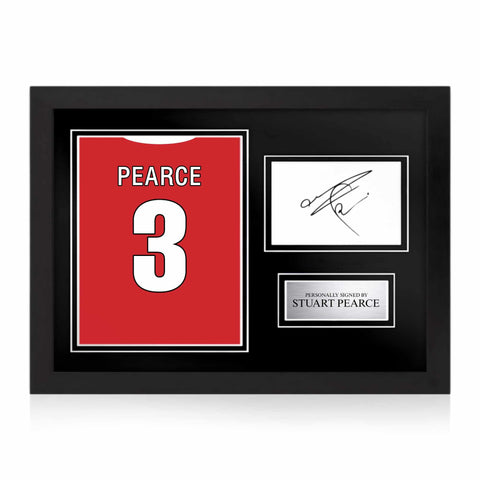 Stuart Pearce Signed Framed Display with Shirt Back Photo