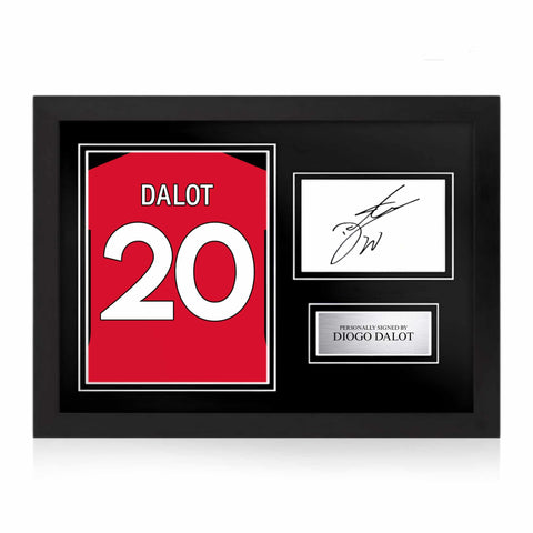 Diogo Dalot Signed Framed Display with Shirt Back Photo