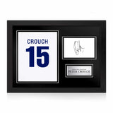 Peter Crouch Signed Framed Display with Shirt Back Photo