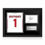 Gareth Southgate Signed Framed Display with Shirt Back Photo