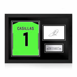 Iker Casillas Signed Framed Display with Shirt Back Photo