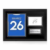 Riyad Mahrez Signed Framed Display with Shirt Back Photo