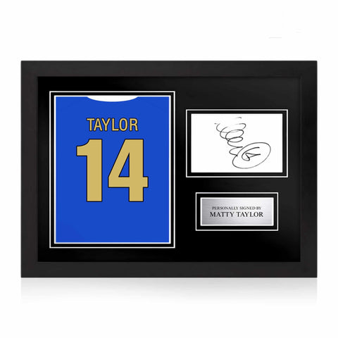 Matty Taylor Signed Framed Display with Shirt Back Photo