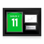 Carlos Vela Signed Framed Display with Shirt Back Photo