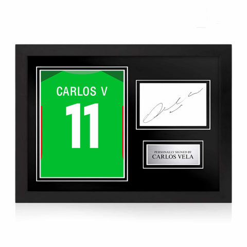 Carlos Vela Signed Framed Display with Shirt Back Photo