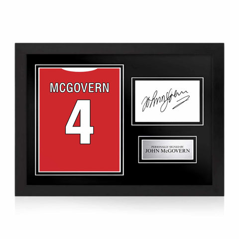 John McGovern Signed Framed Display with Shirt Back Photo