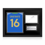 Bryan Cristante Signed Framed Display with Shirt Back Photo