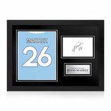 Riyad Mahrez Signed Framed Display with Shirt Back Photo