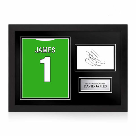 David James Signed Framed Display with Shirt Back Photo