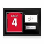 Steve Bruce Signed Framed Display with Shirt Back Photo