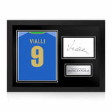 Gianluca Vialli Signed Framed Display with Shirt Back Photo