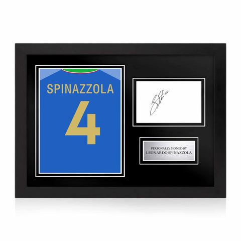 Leonardo Spinazzola Signed Framed Display with Shirt Back Photo