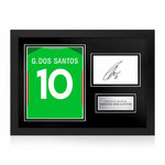 Giovanni Dos Santos Signed Framed Display with Shirt Back Photo