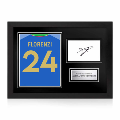 Alessandro Florenzi Signed Framed Display with Shirt Back Photo