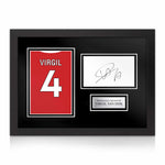 Virgil Van Dijk Signed Framed Display with Shirt Back Photo