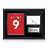 Christian Benteke Signed Framed Display with Shirt Back Photo