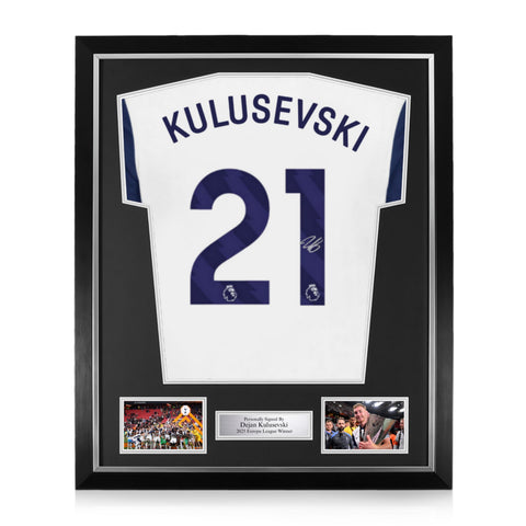 Dejan Kulusevski Signed Framed Tottenham Hotspur 2024/25 Home Shirt