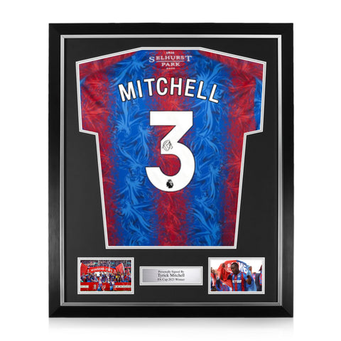 Tyrick Mitchell Signed Framed Crystal Palace 2024/25 Home Shirt