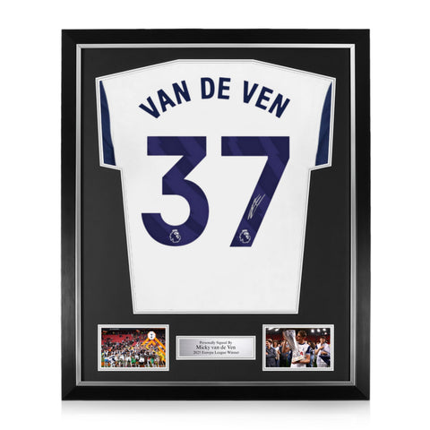 Micky Van de Ven Signed Framed Tottenham Hotspur 2024/25 Home Shirt