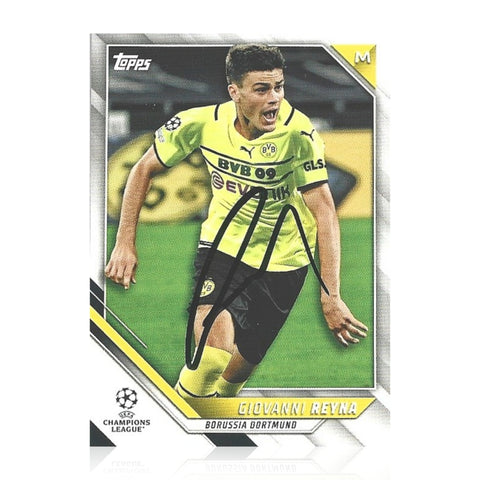 Giovanni Reyna Signed 2021/22 Topps UCL Flagship Borussia Dortmund #153 Trading Card