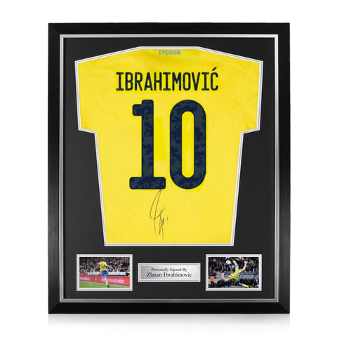 Zlatan Ibrahimović Signed Framed Sweden Home Shirt