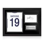 Ollie Watkins Signed Framed Display with Shirt Back Photo