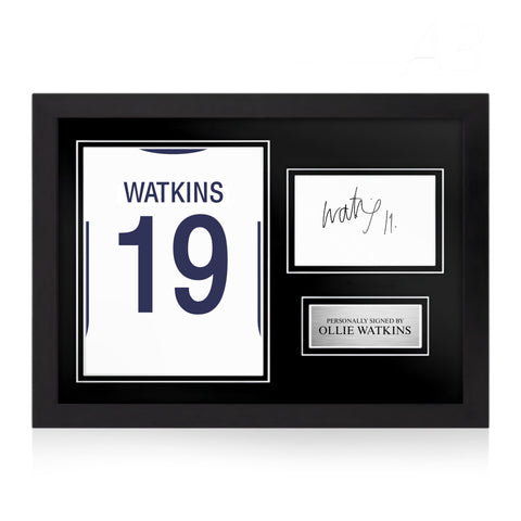 Ollie Watkins Signed Framed Display with Shirt Back Photo