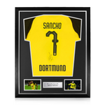 Jadon Sancho Signed Framed Borussia Dortmund Home Shirt