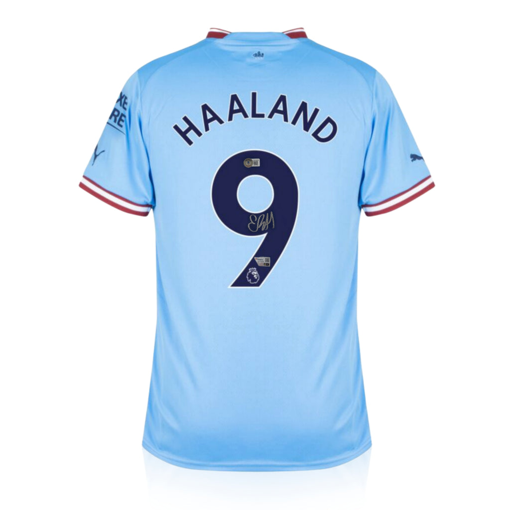 Erling Haaland Blue Manchester City Autographed 2022-23 Home Jersey