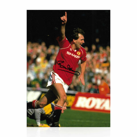 Bryan Robson Signed A4 Photo