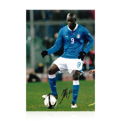 Mario Balotelli Signed 12x8 Photo