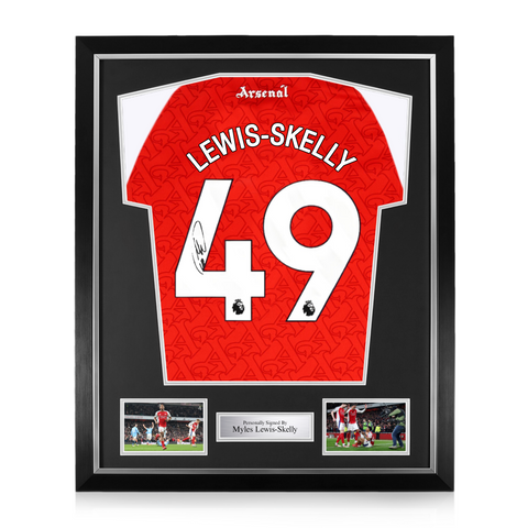 Myles Lewis-Skelly Signed Framed Arsenal 2025/26 Home Shirt