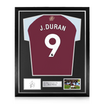 Jhon Duran Signed Framed Display w/ Aston Villa 2024/25 Home Shirt