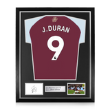 Jhon Duran Signed Framed Display w/ Aston Villa 2024/25 Home Shirt