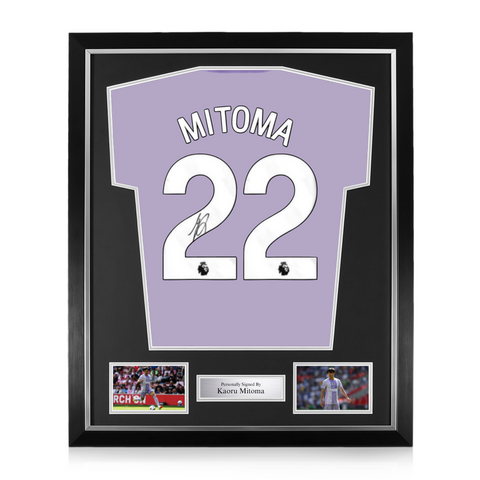 Kaoru Mitoma Signed Framed Brighton 2025/26 Away Shirt