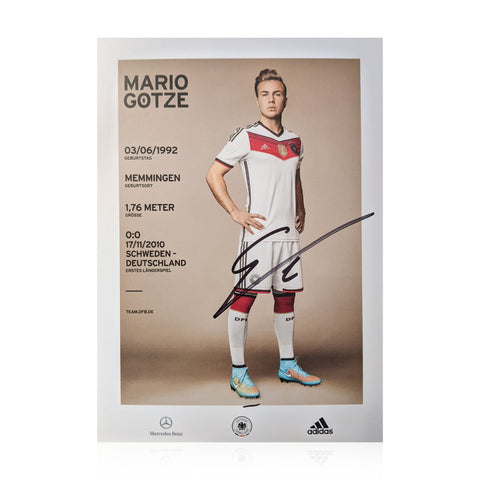 Mario Gotze Signed 4x6 Germany Clubcard