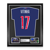 Vitinha Signed Framed PSG Home Shirt w/ BAS Beckett Authentication