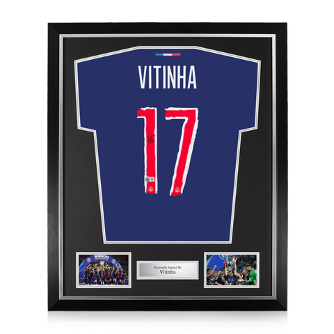 Vitinha Signed Framed PSG Home Shirt w/ BAS Beckett Authentication